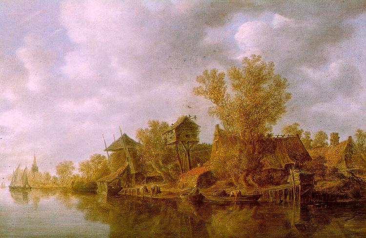 Jan van  Goyen River Landscape Sweden oil painting art